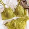 Mulheres rendas roupa interior sexy oco push up sutiã conjunto clássico bandagem lingerie moda fluorescente plus size cd sutiã