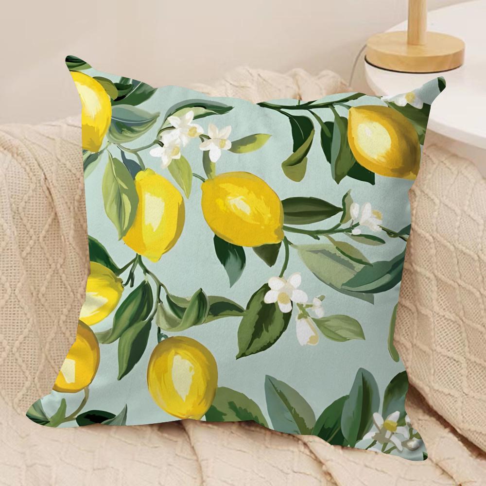 Lemon Cushion Cover Soft Plush Throw Pillow Cover  DoubleSided Printed Cushion Case  Sofa  Home Decor 30x30cm