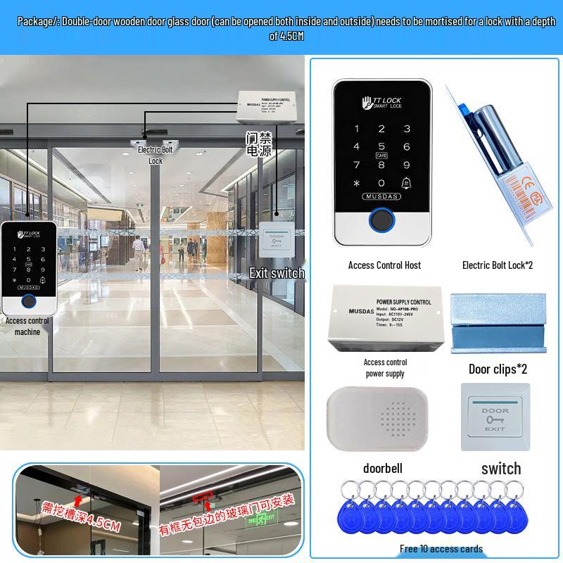 All-in-One Smart Lock: Mobile App, Card Swipe, Bluetooth, Fingerprint Access, Remote Control, Waterproof Access Control