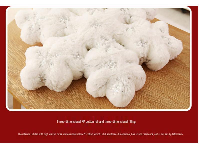 Snowflake Christmas Throw Pillow: Festive White Ornament for Home Decor, Parties & Window Display