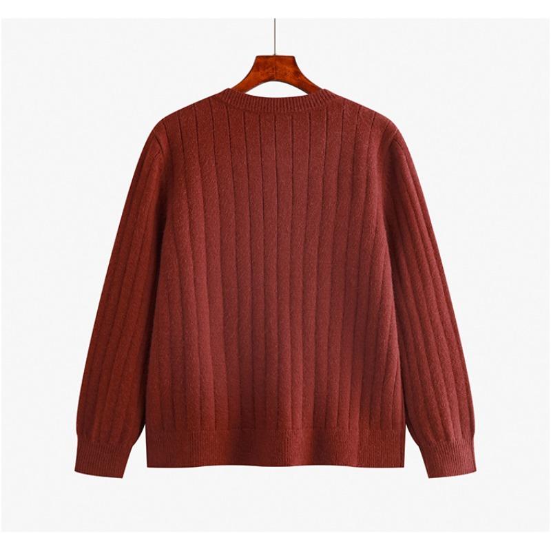 Större Storlek Tre-dimensionella Blommor Toppar Damtröja Höst och Vinter Casual Stickad Cardigan Ytterplagg