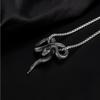 Men's Retro Creative Snake Shape Pendant Necklace Stainless Steel For Fashionable Men Anniversary