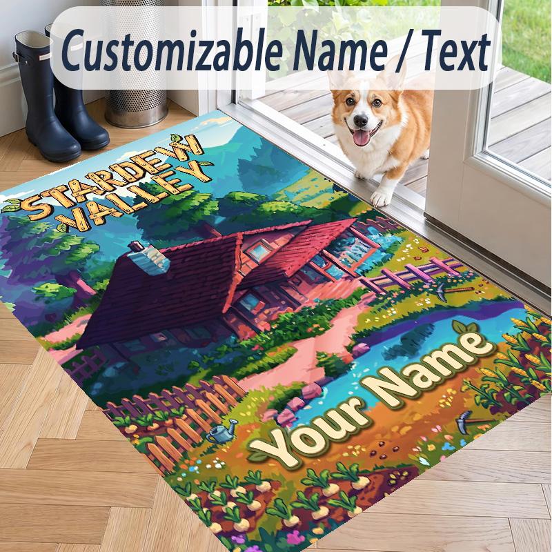 Custom Text Stardew Valley Pattern Floor Rug Soft Indoor Carpet Mat Living Room Bedroom