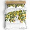 Watercolor Lemon Fruit White Yellow Duvet Cover With Pillow Case Custom 3pcs Bedding Set Quilt Cover Double Bed Home Textile