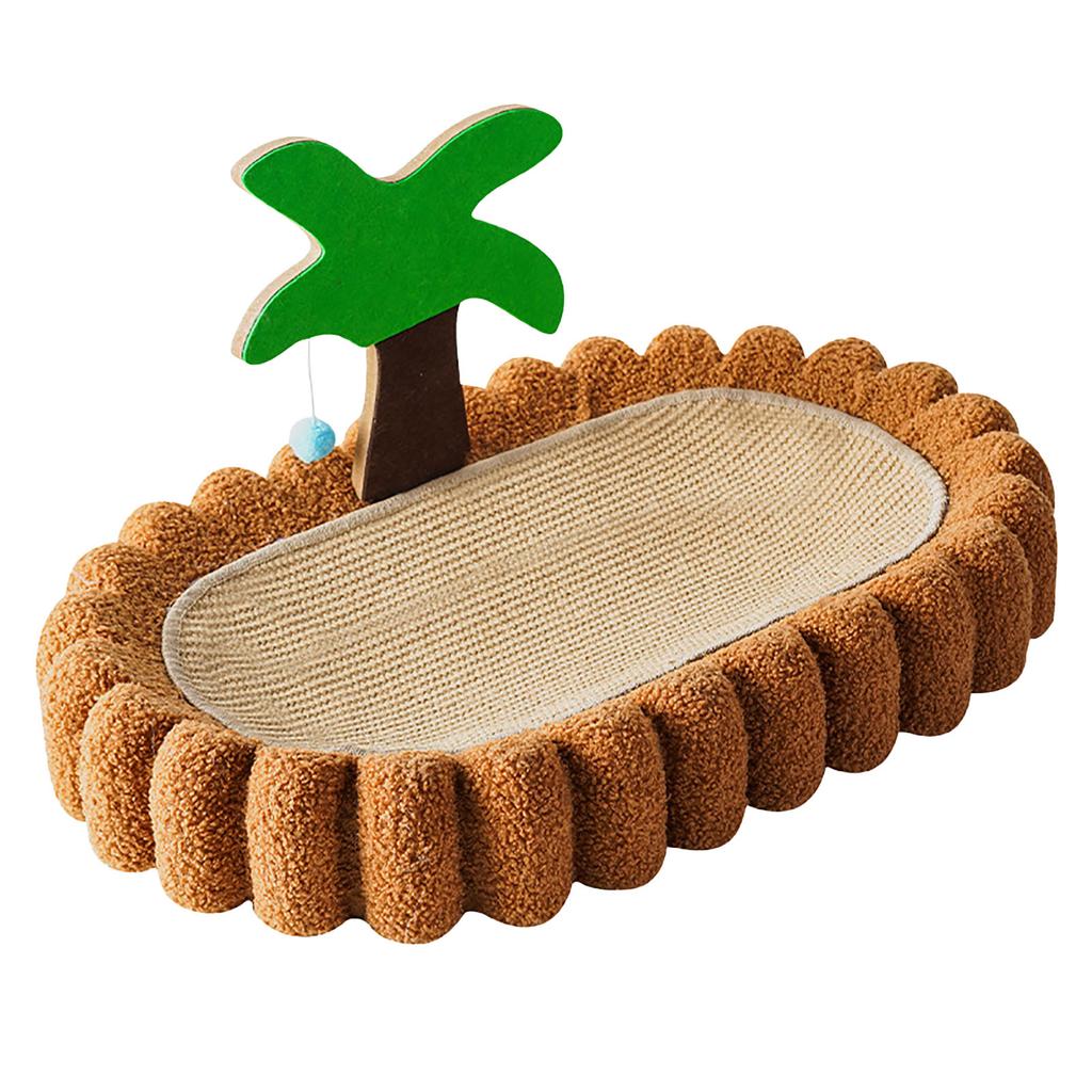 Cat Scratcher Bed Coconut Tree Decoration Cat Scratching Pad Abrasion Resistant Sisal Pet Scratcher Lounge Bed for Home