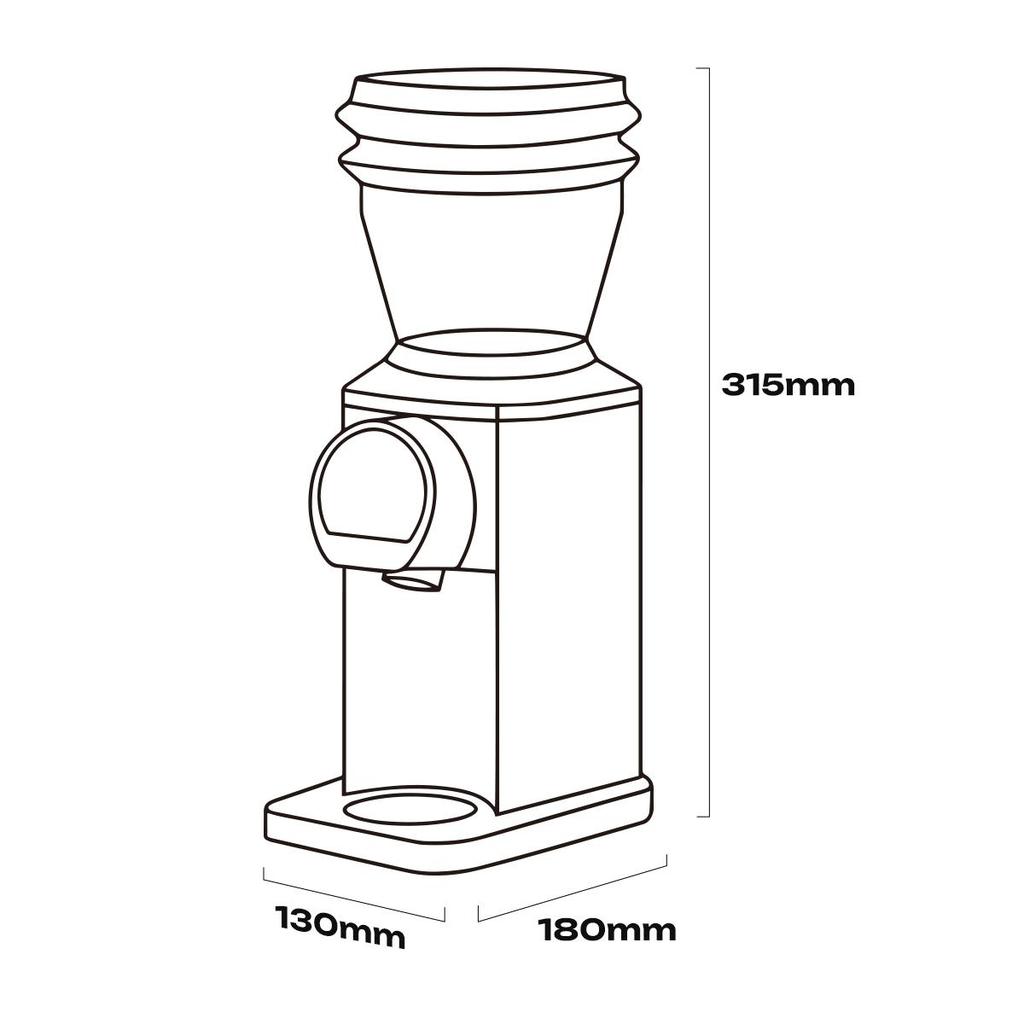 Electric Coffee Grinder Hibrew G3 Plus With 31 Grinding Settings, Smart Touchscreen, Stainless Steel Grinder, Silver