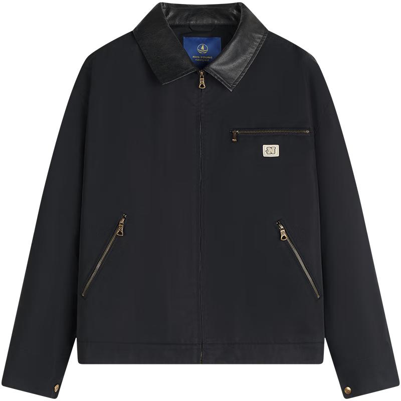 NVG·YOUNG Men's Fleece-Lined Lapel Jacket