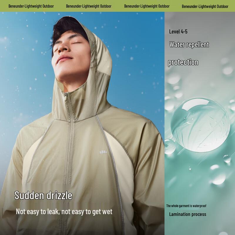 Beneunder Men's Outdoor UPF 50+ Quick-Dry Sun Protection Hooded Jacket WR938