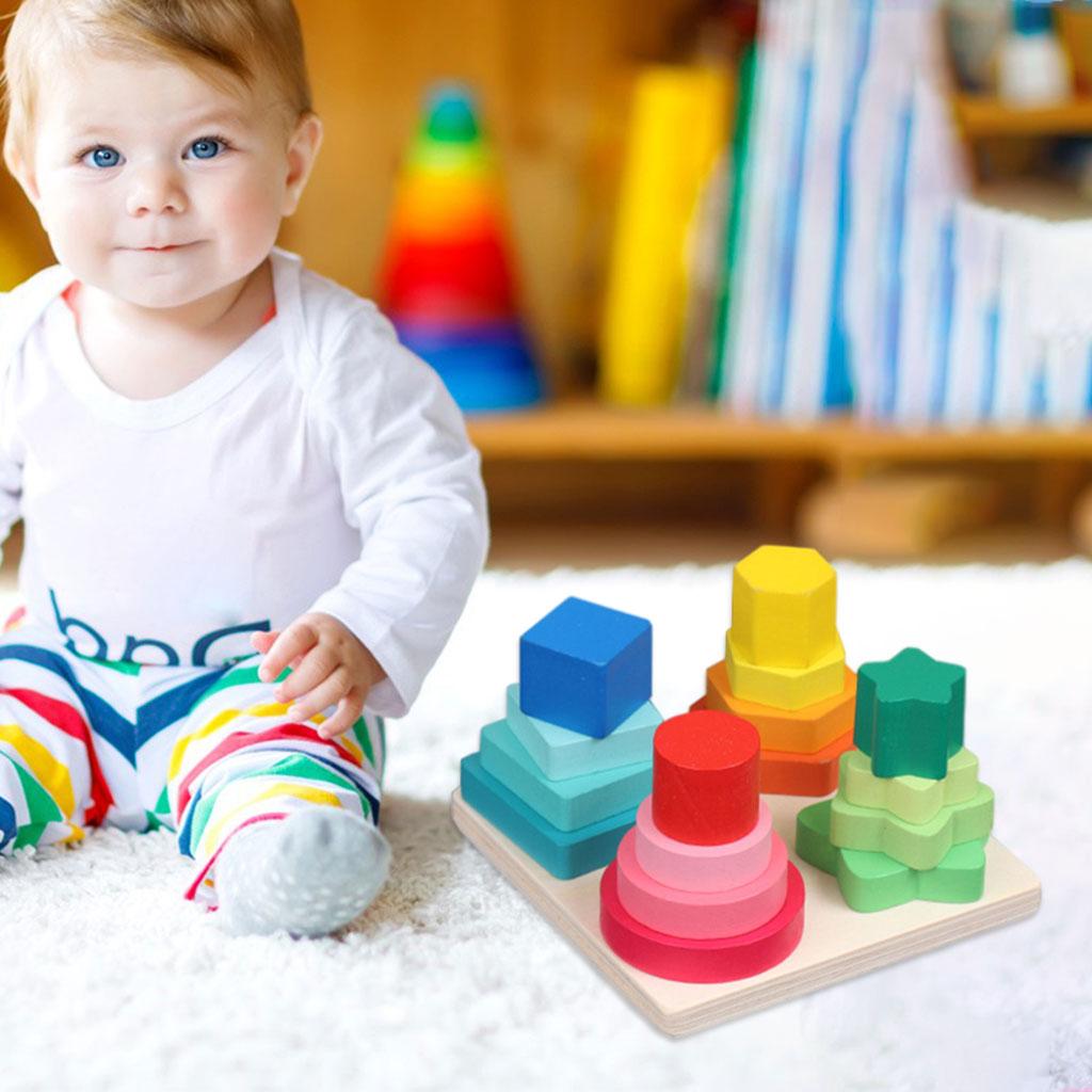 MONTESSori Geometric Stacker Early Acknowledgment Learning Colorful Shape Classification Classification of Stackable Toys