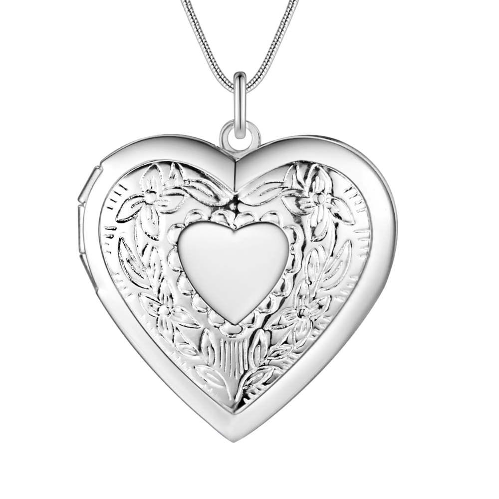 New Arrive 40-75cm 925 Silver seashell Photo open Frame Necklace Snake Chain For Woman Man Wedding Jewelry