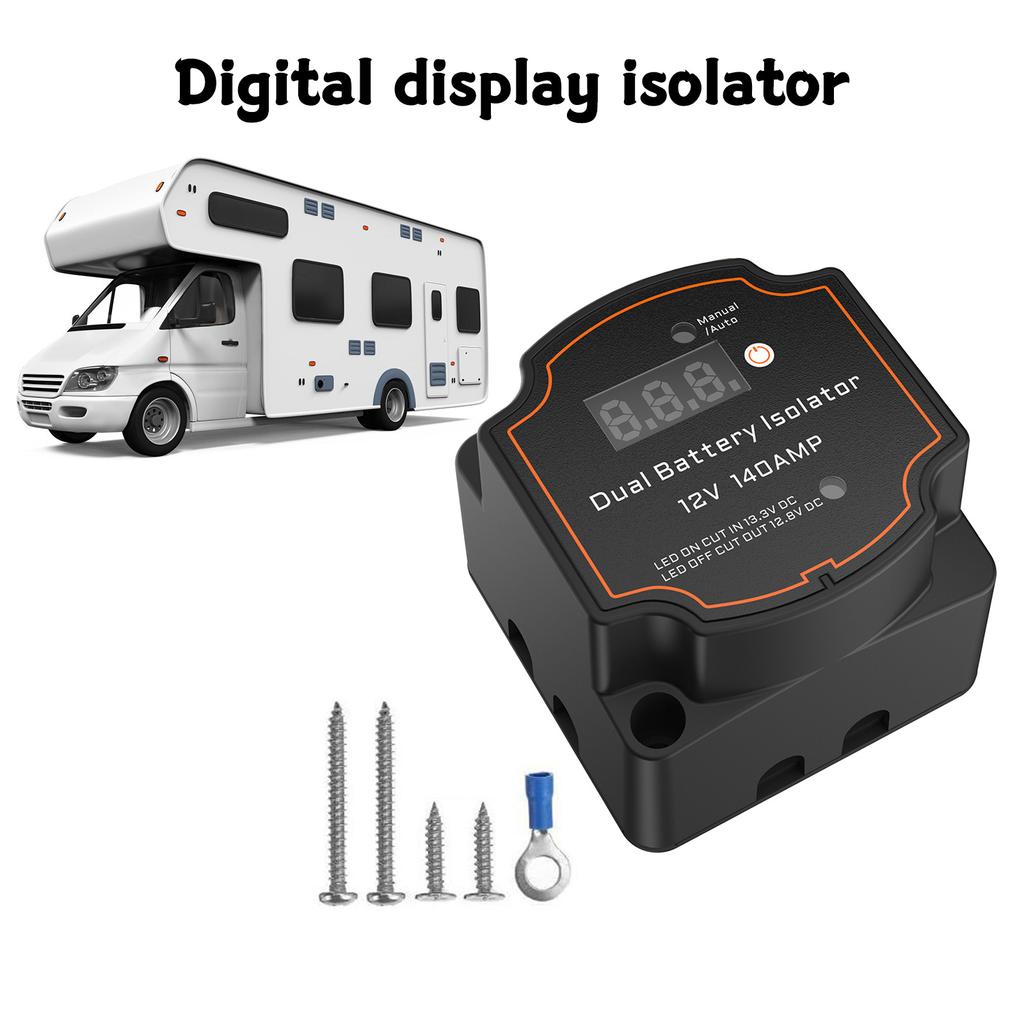 Split Charge Relays 12V 140A Double Battery Isolator VSR Voltage Sensitive Relays with LED Voltage Display