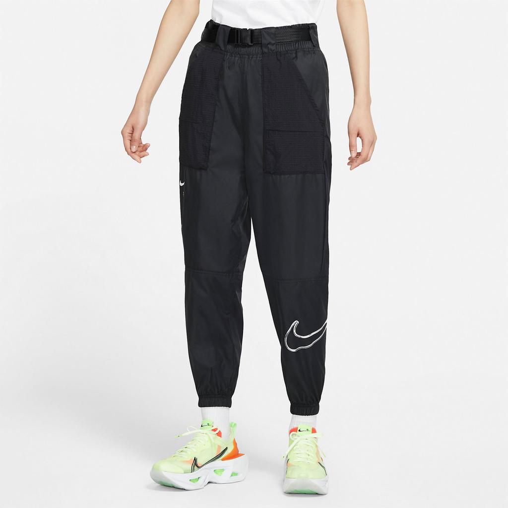 Nike Adjustable Waistband Drawstring Woven Joggers Women Bottoms Black DJ8997-010