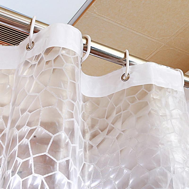 Transparent Shower Curtains 3D Thickened Waterproof Bathroom Curtains Bathtub Large Wide Bathing Cover with Hooks New Style