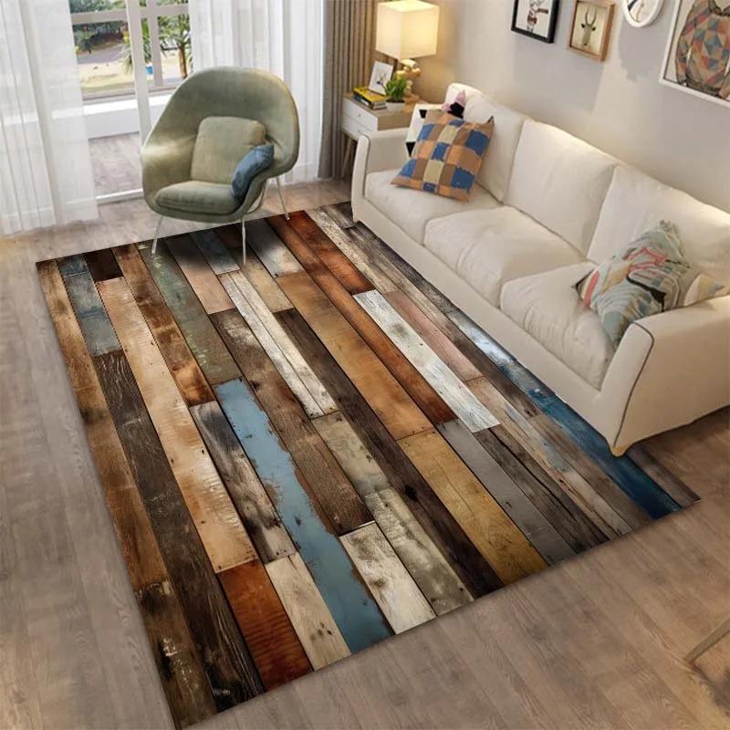 Wooden Floor Pattern Mats Door Front Decoration Home Living Room Mats