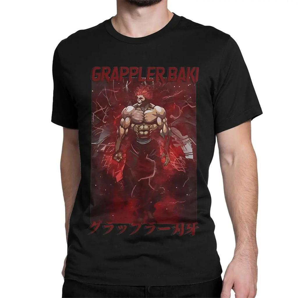 Baki The Grappler Jack Hanma Gyms T Shirt Men Women 100% Cotton Vintage T-Shirts Aesthetic Arts Anime Tee Shirt Tops Plus Size