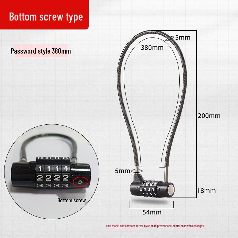 Steel Wire Combination Lock for Patio Furniture, Yard Tools, and Door Handles.