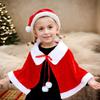 Christmas Cape Hat Set Festive Red White Xmas Outfit Soft Velvet Santa Costume Universal Size Makeup Clothing Props