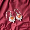 Rare Carnelian Gemstone 925 Sterling Silver Jewelry Handmade Hook Earrings 1.43" EE-117-37