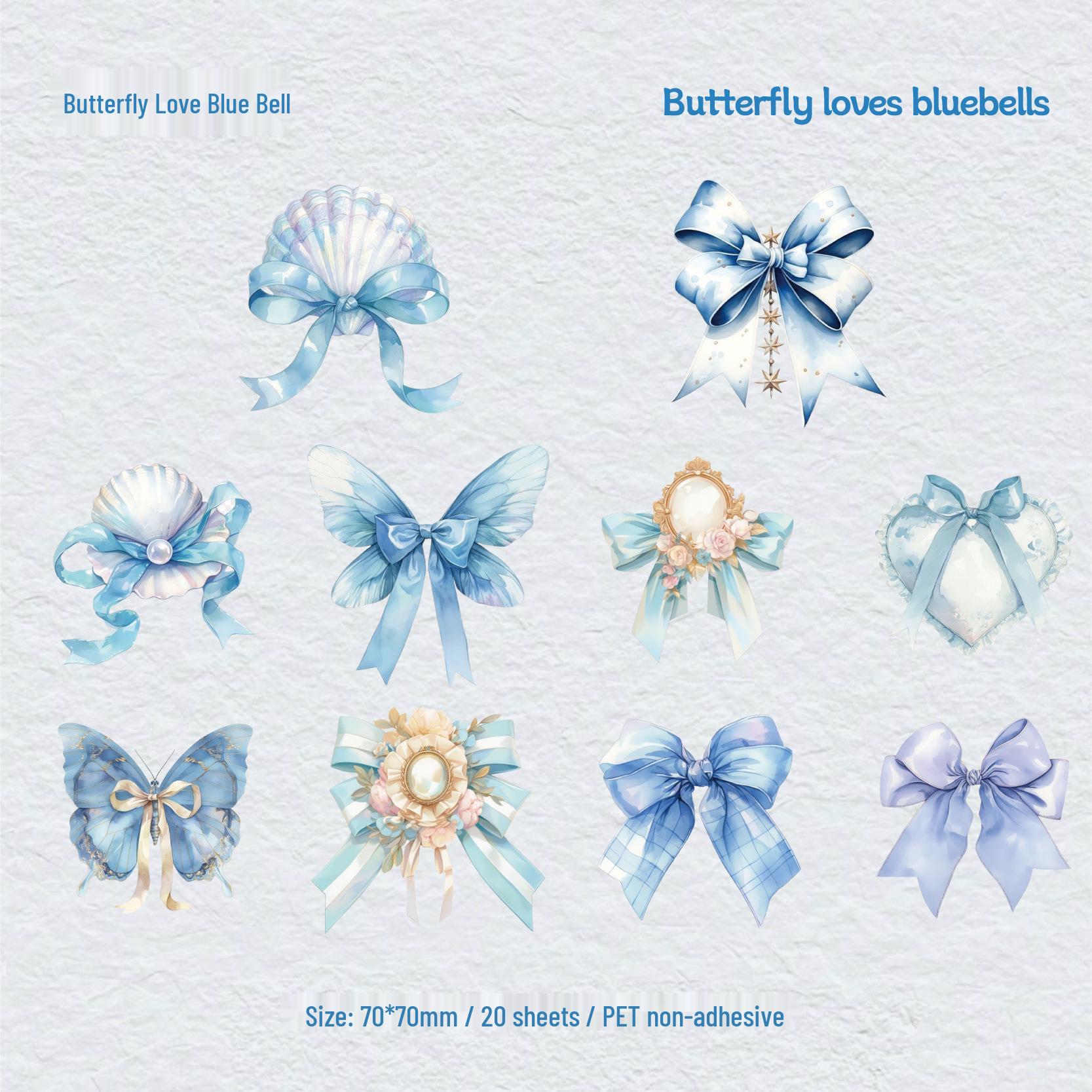 RetroStory Butterfly Bowknot Series Decorative Ribbon Sticker Set