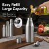 Stainless Steel Oil Dispenser Bottle with Easy Pour Spout Leak Proof Olive Oil Decanter for Kitchen Cooking Salad Dressing