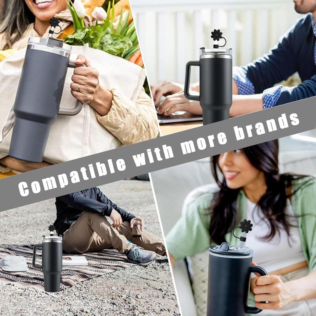 Copri Cannucce a Fiore Topper per Tazze Accessori per Bicchieri da 30&40 Oz Tappo Antipolvere Copri Punte Cannucce Accessori Riutilizzabili per Tazze