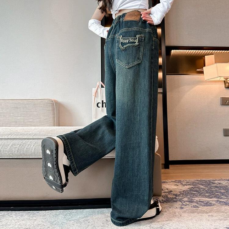 

Детские утепленные джинсы в корейском стиле для девочек, теплые и плотные джинсовые брюки для девочек, зимние брюки для детей и подростков 160