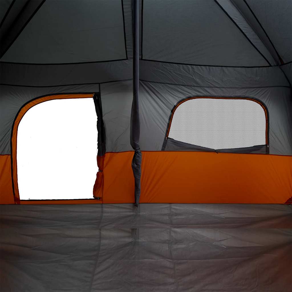 8 Person Family Tent Gray and Orange Waterproof