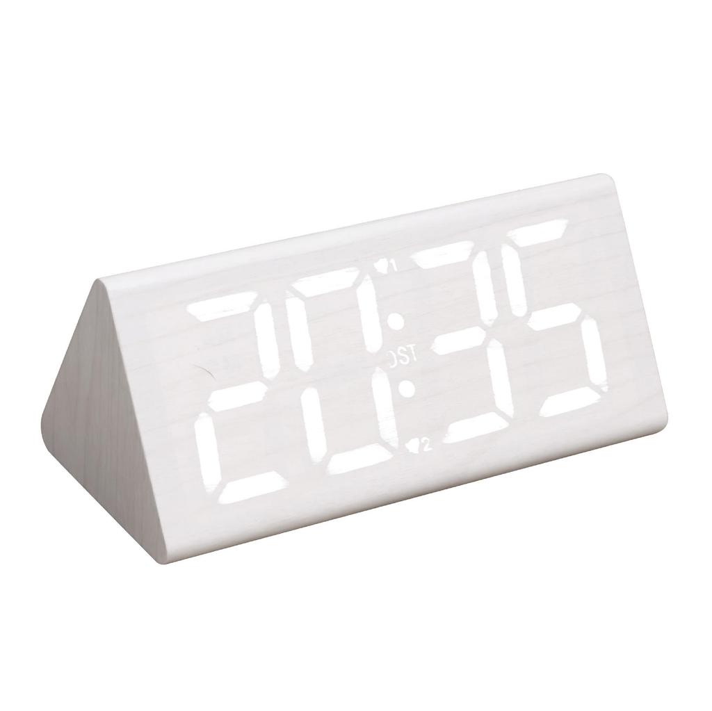 Multifunctional LED Wooden Silent Alarm Clock with Perpetual Calendar and Temperature Display