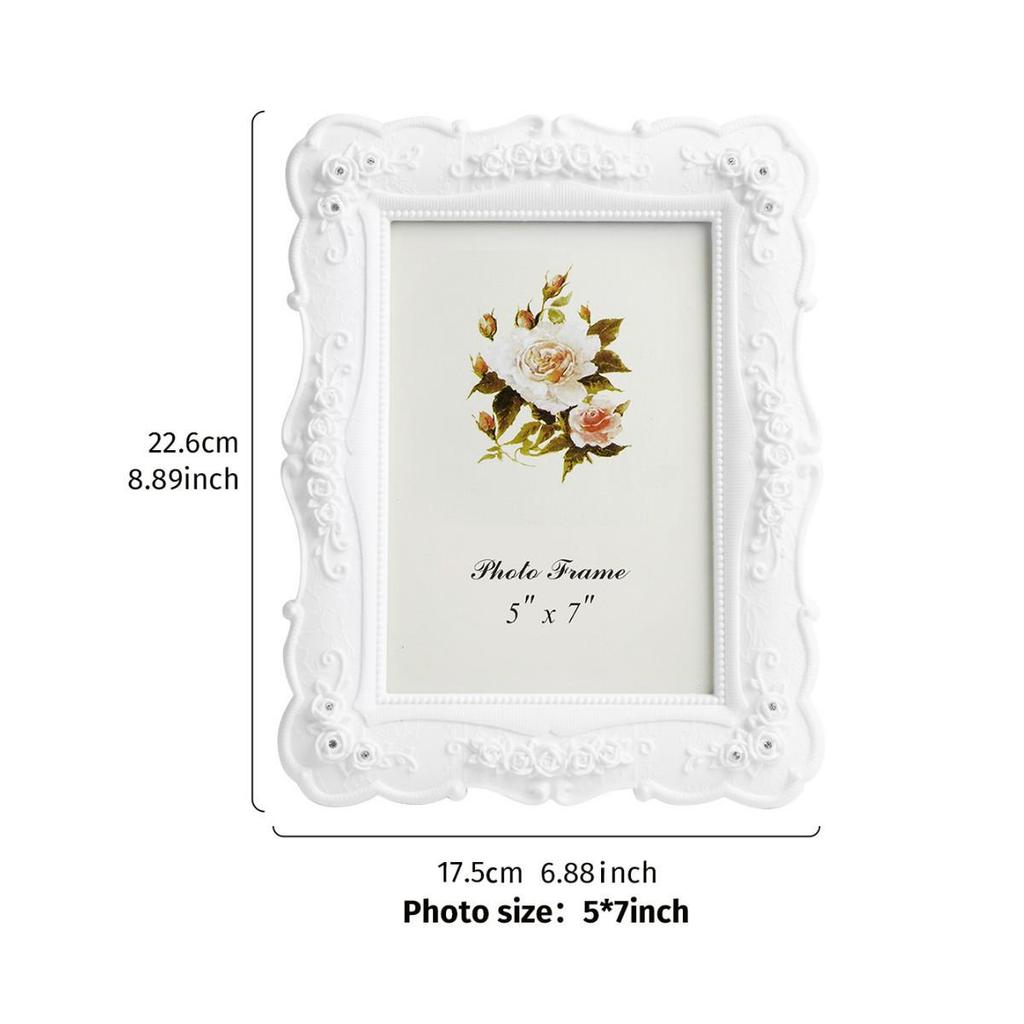 Modern Minimalist Style White Rose Photo Frame for 6-10 Inch Photos