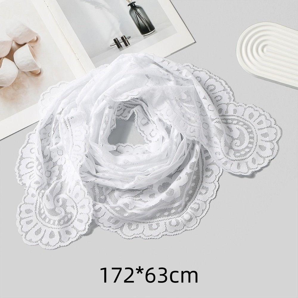 White Dot Lace Scarf Thin Hair Scarf Headband New Foulard Bandana  Women