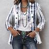 Women's Fashion Floral Print Long Sleeve Ruffle Button Down Blouse for Casual Wear