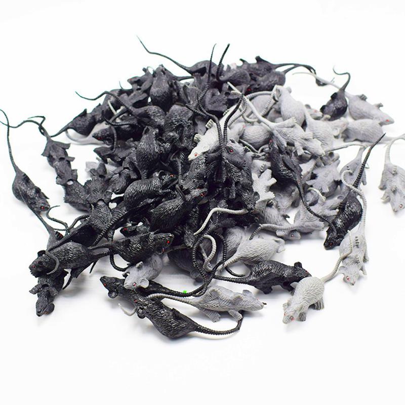 Mini Mouse Model And White Spider Terrifying Spoon Terrifying Halloween April Fool's Day Toy Plastic Animal Party Decoration