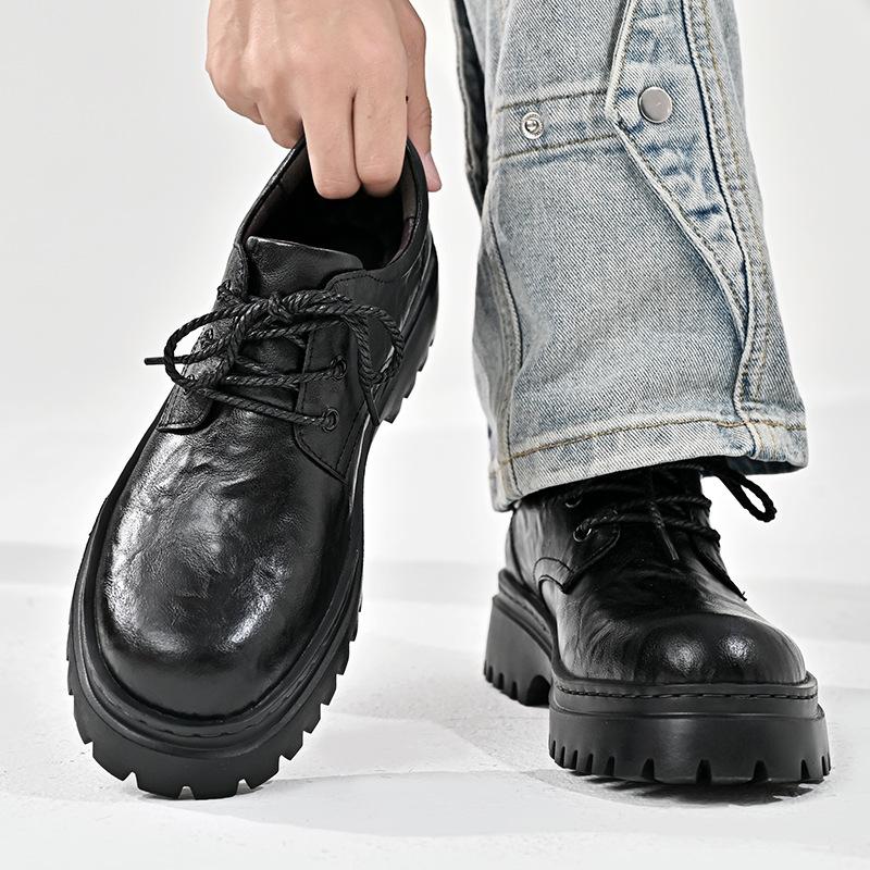 Plateau Herrenschuhe Sommer neu Business Casual Lederschuhe Herren Britische Lederschuhe vielseitig großer Kopf Herren Lederschuhe