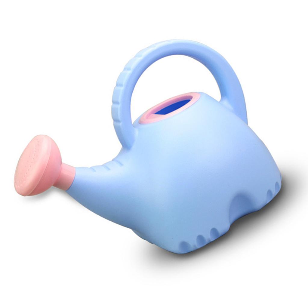 Children Watering Can Elephant Shape Cute Plastic Watering Kettle Gardening Toy 1.5L Blue