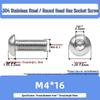 304 Stainless Steel Mushroom Head Hexagon Screw M2-M6