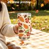 Car Tumbler 591ml Autumn Maple Leaf Elements Straw Cup Metal Drink Mug Straight Tumbler Tumbler With Lid Portable Tumbler