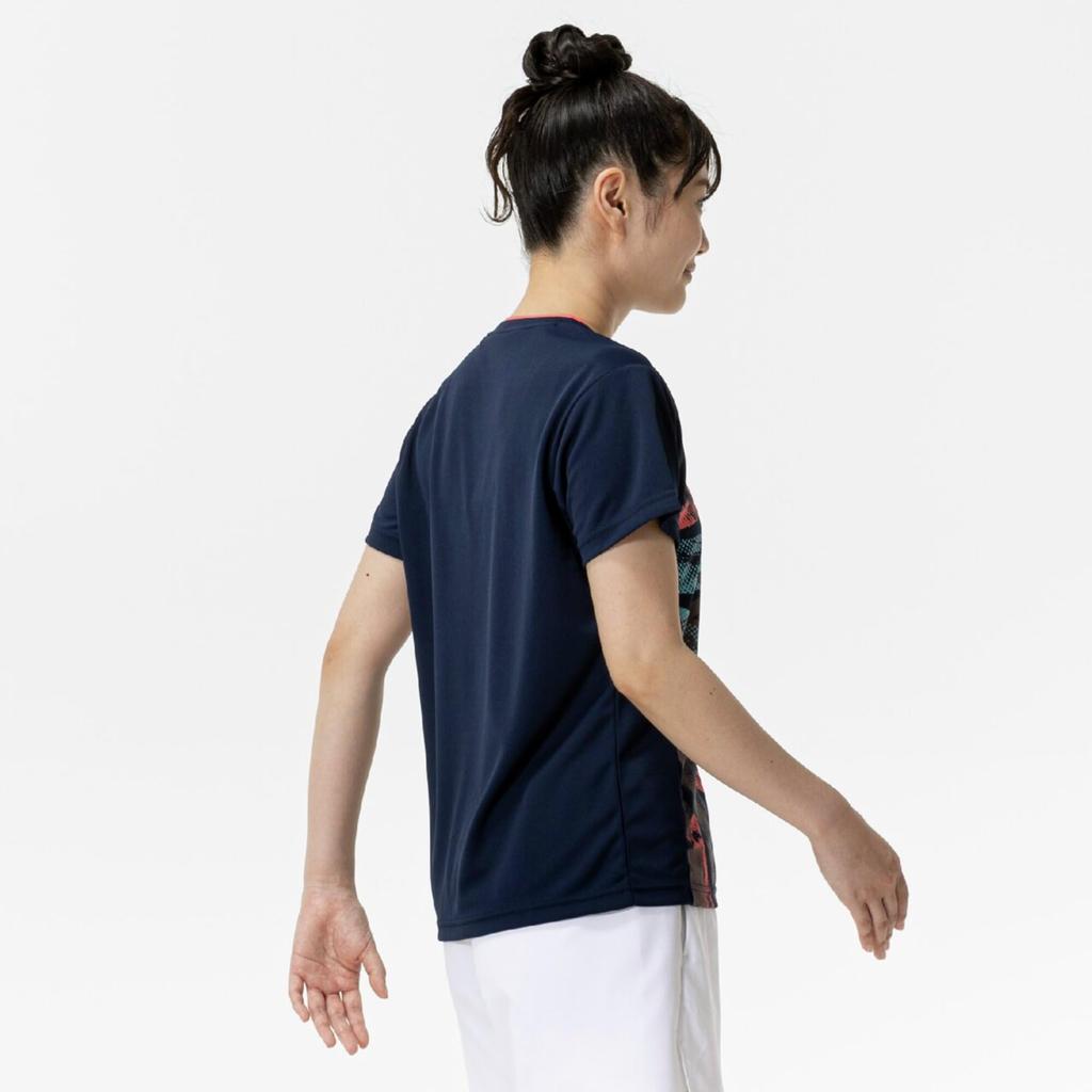 Short Sleeve Game Dynamotion Perfect for Club Navy Size S Women's Tennis/Badminton Shirt, Sweat-Wicking, Quick-Drying, Fit, Activities, Blue,