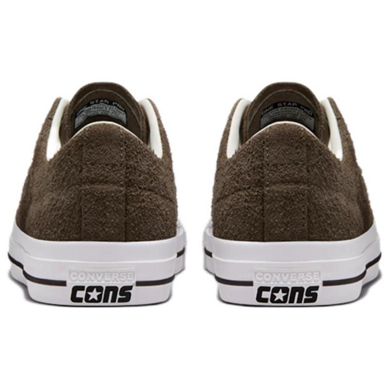 Converse One Star Pro Pro Non-Slip and Abrasion Resistant Low-Top Board Shoes Unisex Brown and White