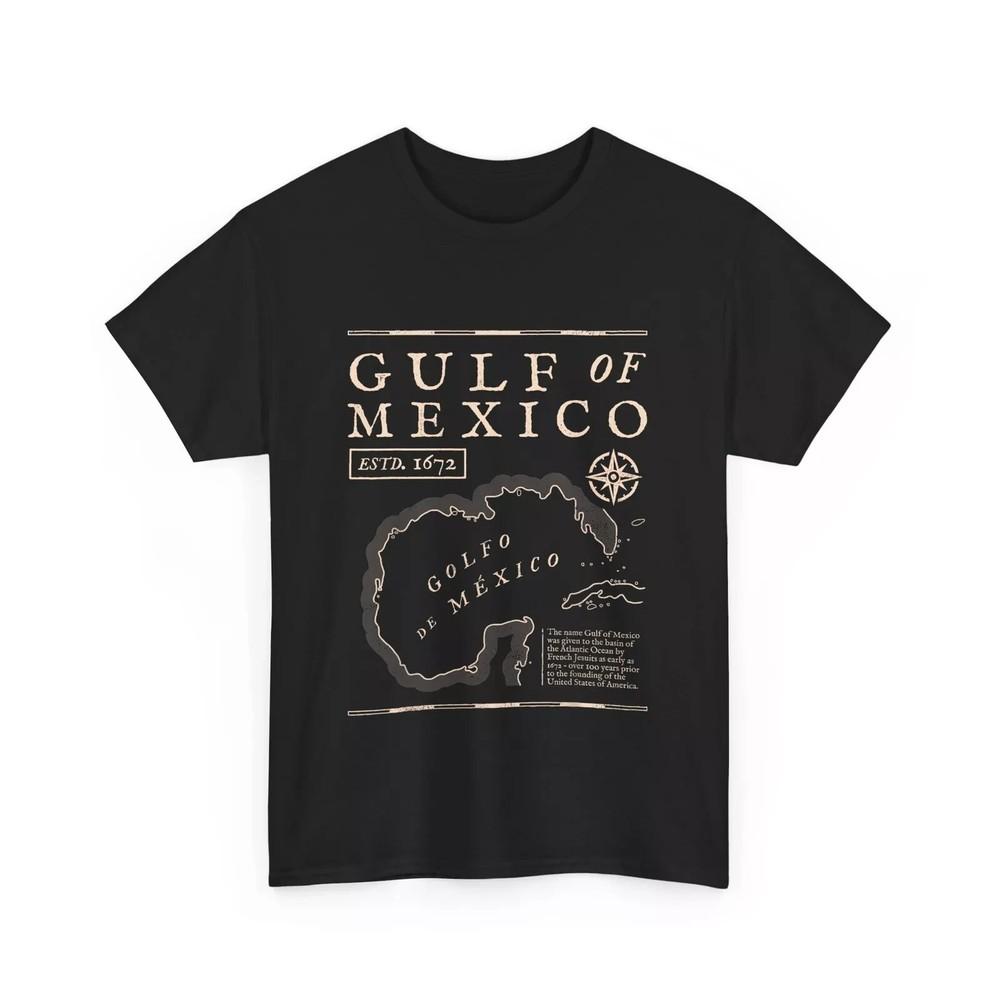 Gulf of Mexico Shirt, Gulf of Mexico 1672 Historic Map Women Men T-shirt Unisex T-Shirt M