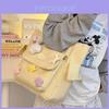 Cute Cartoon Nylon Tote Bag For Daily Use Fun And Spacious Lightweight For Students