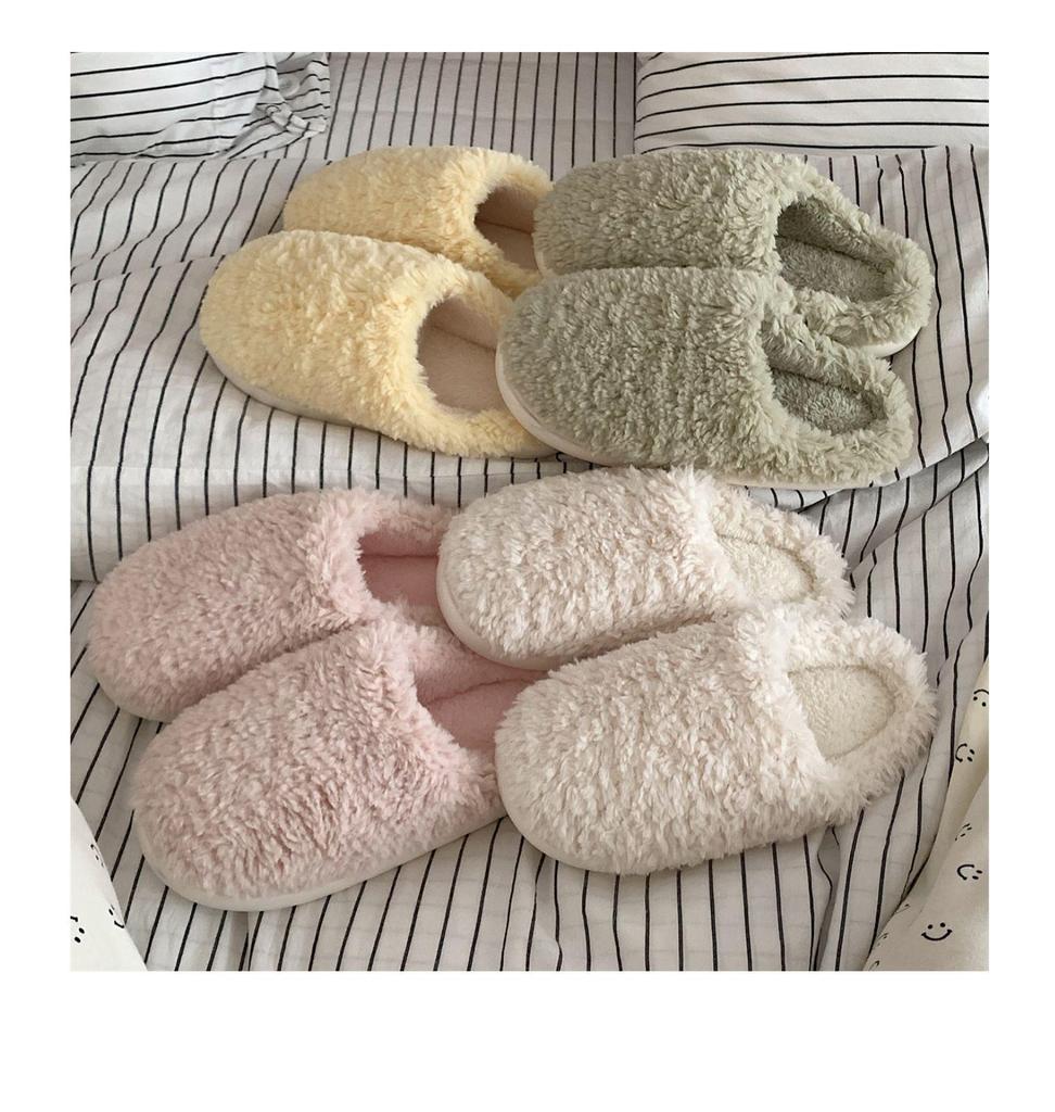 Winter Women's Plush Maternity Slippers - Japanese Style, Warm Wrap-Toe Indoor Cotton Shoes