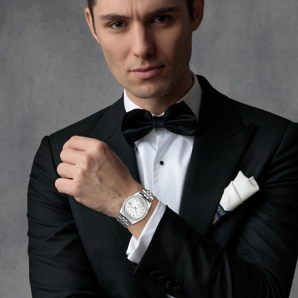 Men's Stainless Steel Watch with 3ATM Water Resistance and Analog Display: Simple and Stylish Quartz Watch in Silver - A Fashionable Gift for