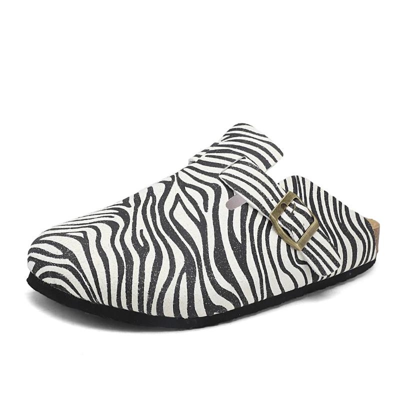 Pantofole da uomo e donna con punta larga Sandali in sughero Zoccoli Plantare comfort Moda Mules in pelle PU Slip-on Interno Esterno