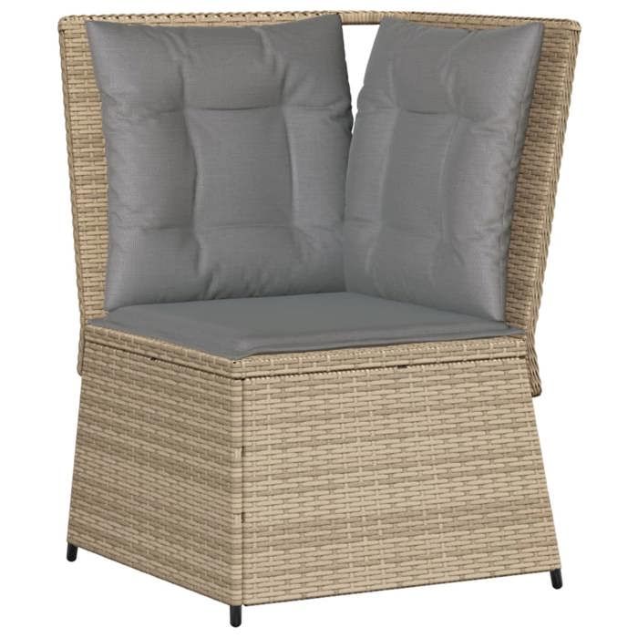 VidaXL Garden Corner Sofa with Beige Cushions Wicker, Garden Corner Sofa, Garden Corner Seat, 368985