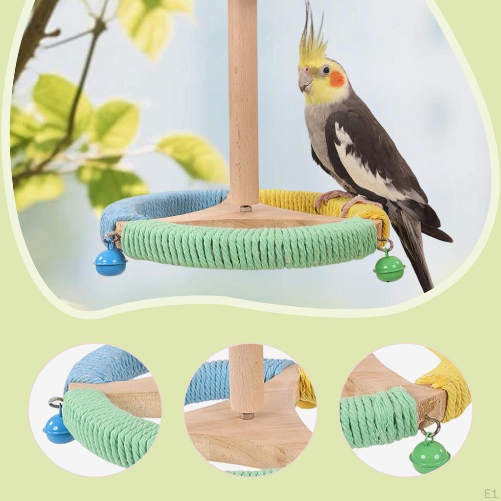 Rotating Bird Perch Stand Cage DIY Multipurpose Lightweight Interactive Parrot Toy