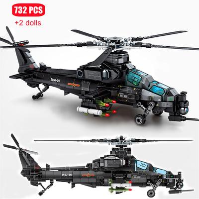 SEMBO 732 Delar Militärhelikopter Z-10 Modell Byggklossar Stad SWAT Beväpnad Flygfarkost Attackhelikopter Klossar Leksaker För Pojkar Födelsedagspresenter