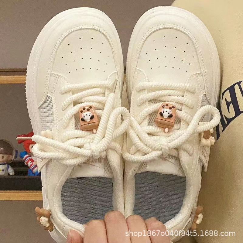 Kulomie summer with skirt breathable sports little white shoes women's Korean version flat-soled thin casual women's shoes big head board shoes