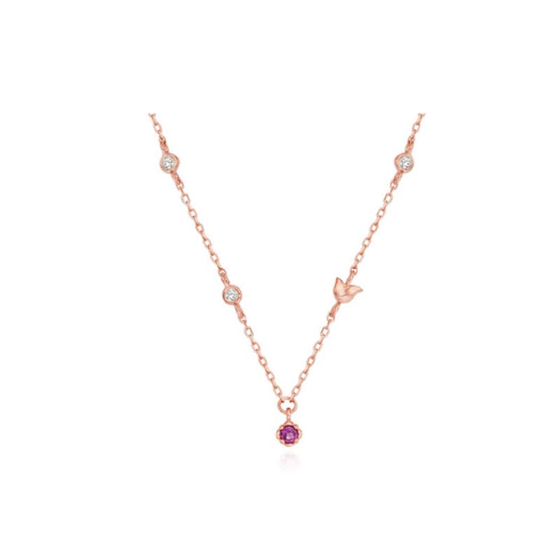 Tirr Lirr Tulip Rhodolite Silver Pink Necklace TNSSVP13999S
