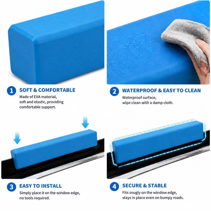 Car Window Dogs Chin Support Pad Soft EVA Dogs Car Window Edge Chin Holder Portable Pets Travel Accessories Chin Protect Tool