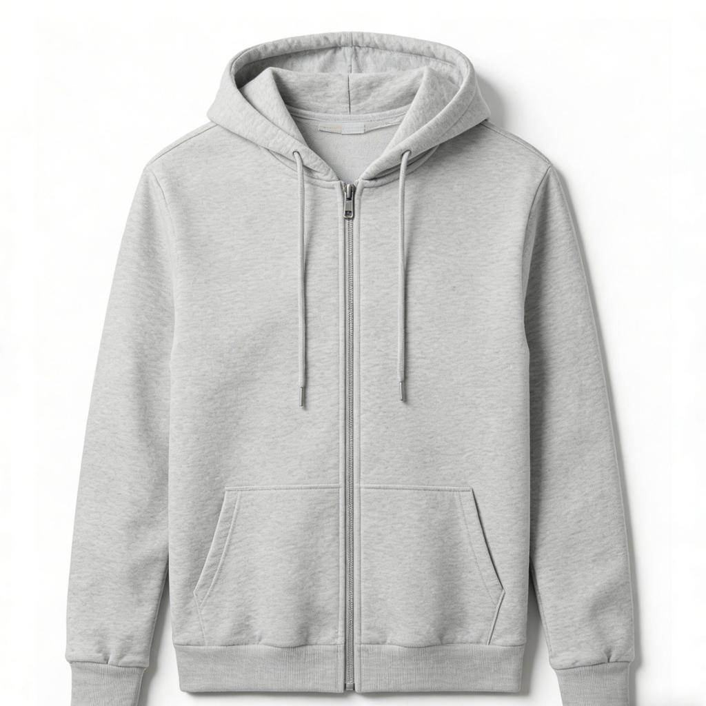 Men's Spring/Autumn Basic Solid Color Zip-Up Hoodie! Heavyweight Cotton Drawstring Kangaroo Pocket Loose-Fit Jacket, Multi-Color Versatile Top